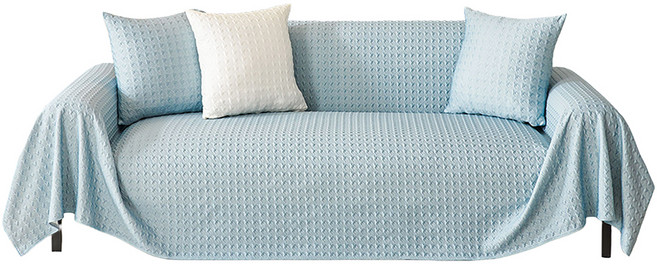好物良品 涼感科技立體紋理沙發墊床鋪保護蓋巾涼墊, 經典千鳥 藍色, 1個