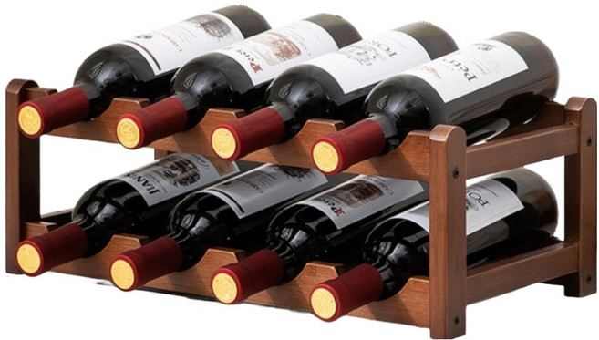 올파라존 예쁜 모던한 8개입 가능 와인랙 430 x 235 x 150 mm, 브라운, 1개