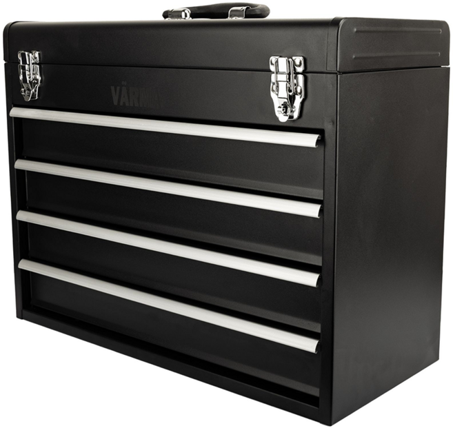 VARMA 四抽屜重型攜帶式工具箱 黑色, 1個