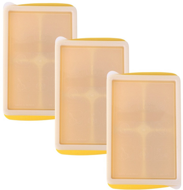 베베락 아이스 큐브 4구, 600ml, 머스타드, 3개