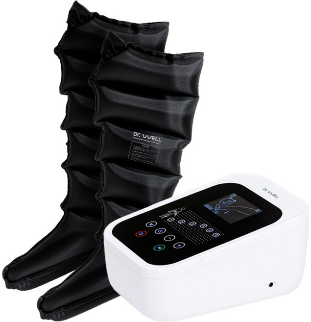 닥터웰 프리웰 무선 6구 다리 종아리 허벅지 공기압 마사지기, DR-5033, 블랙