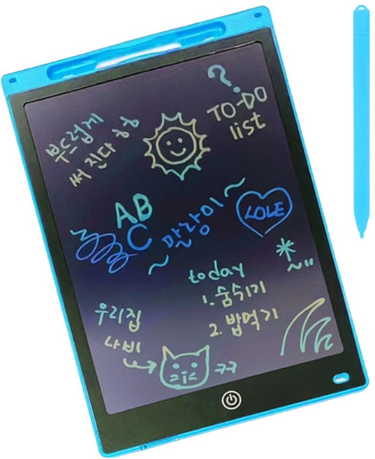 아가플러스 컬러 LCD 와이드 드로잉 패드, 파랑, 1개