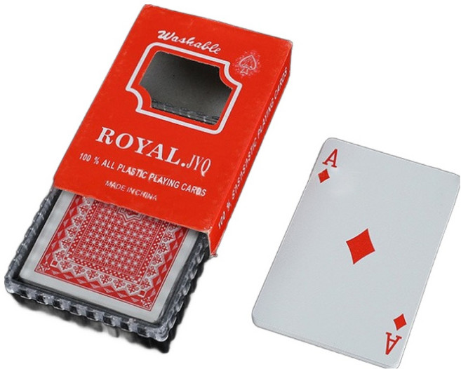 로얄 PVC 플라스틱 트럼프 카드, 레드, 1개