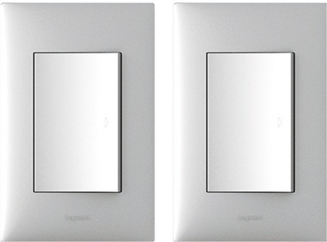 Legrand 羅格朗 Apella Simple 3路1開關 銀色, 2個