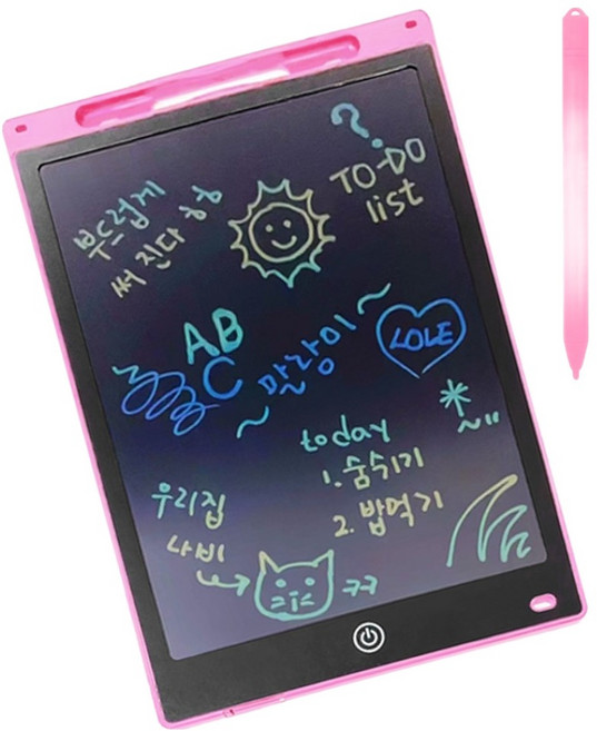아가플러스 컬러 LCD 와이드 드로잉 패드, 분홍, 1개