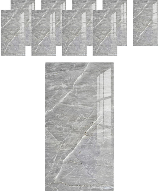 Sheet Mate 輕鬆黏貼牆面裝飾背膠泡棉磚大理石壁貼 10入, 10個, 白堊岩 6189