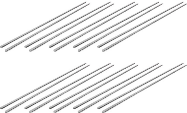 플라라 베이직 스텐 젓가락, 실버, 10개, 젓가락 10p