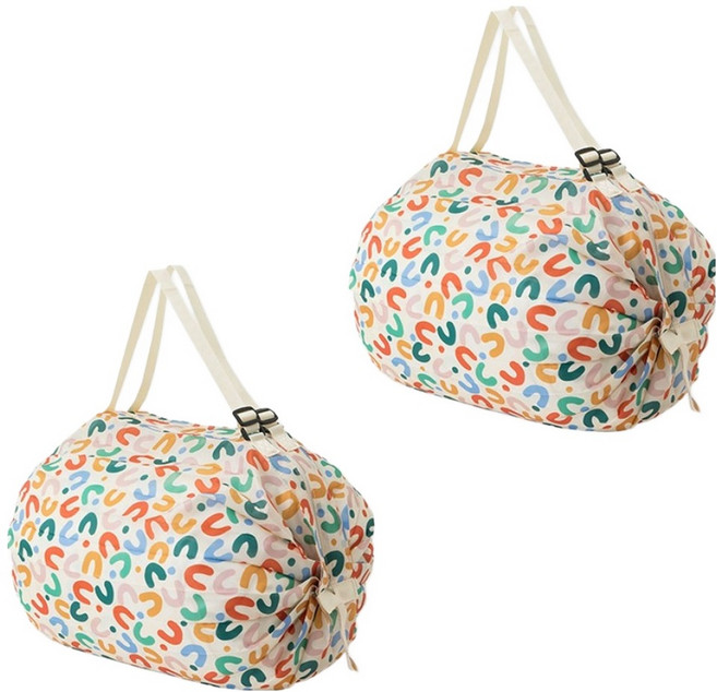 휴대용 접이식 3초 장바구니, 볼드워드, 2개