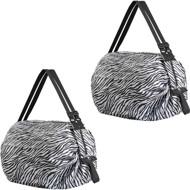 휴대용 접이식 3초 장바구니, 지브라, 2개