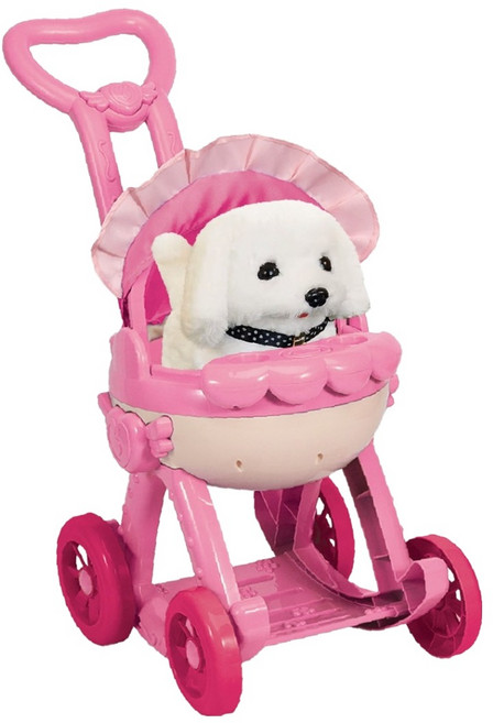 키즈팡팡 플러쉬펫 강아지 인형 유모차, 혼합색상, 1개, 23cm