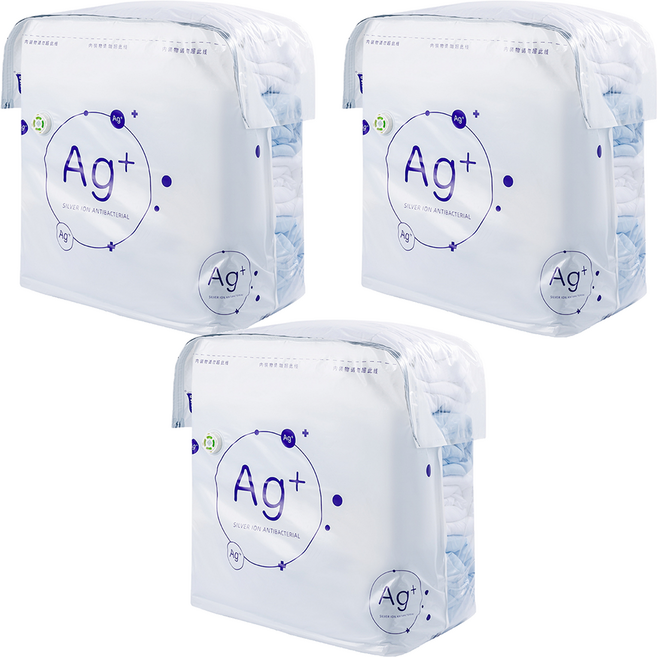 TAILI 太力 Ag+抗菌真空立體壓縮袋4D, 3個, 1入