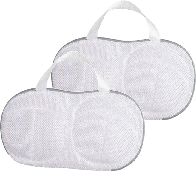 防變形內衣洗衣袋 文胸款, 白色灰邊, 2個