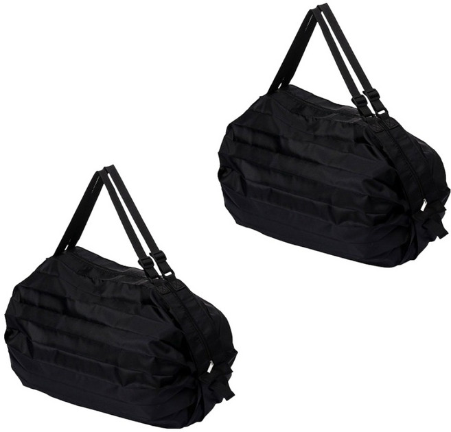 휴대용 접이식 3초 장바구니, 퓨어블랙, 2개