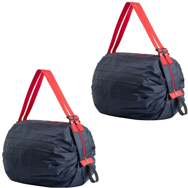 휴대용 접이식 3초 장바구니, 네이비블루, 2개