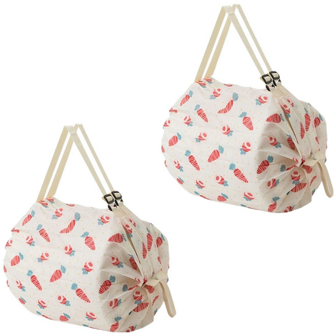 휴대용 접이식 3초 장바구니, 캐럿, 2개