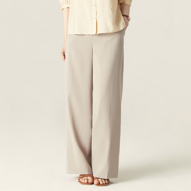 로엠 여성용 밴딩 와이드 슬랙스