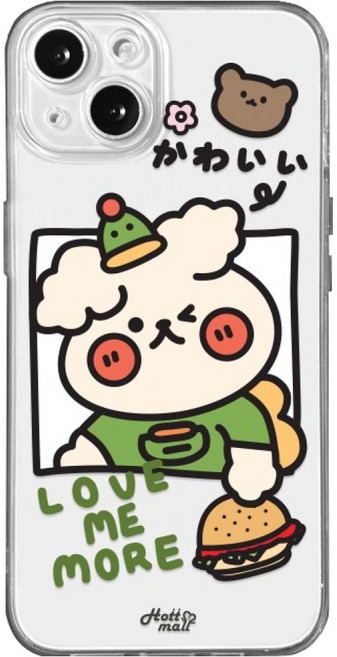 hottmall 大口吃漢堡狗狗印花手機殼