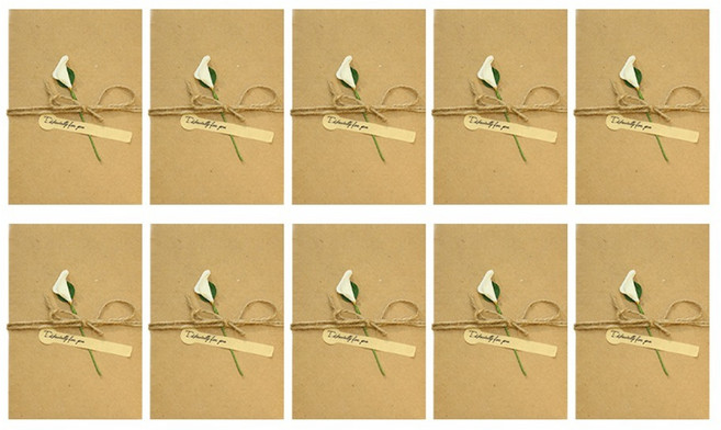 코히모 감성 빈티지 편지지 봉투 5W0413, 화이트, 10개