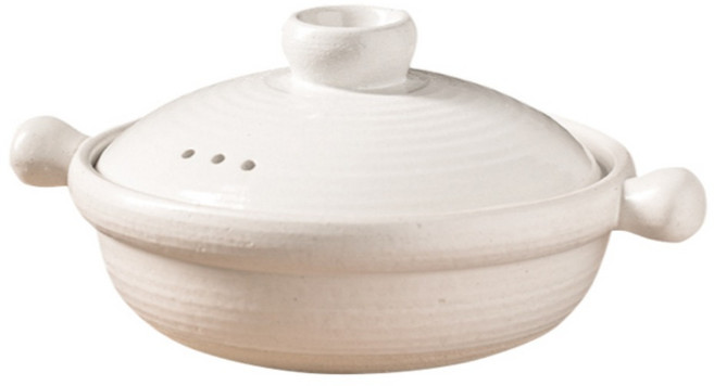 ONE TWO POT 萬土燒 日式雙耳圓柄多功能陶鍋 白色 2L, 34cm, 1個