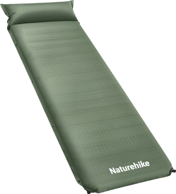 Naturehike 挪客 D04 加厚自動充氣墊 帶枕, 軍綠色