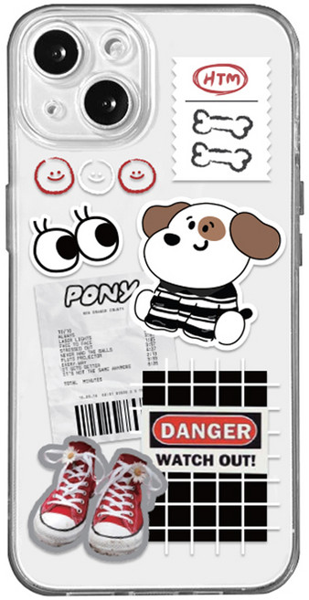 핫티몰 빈티지 도그 스티커 휴대폰 케이스