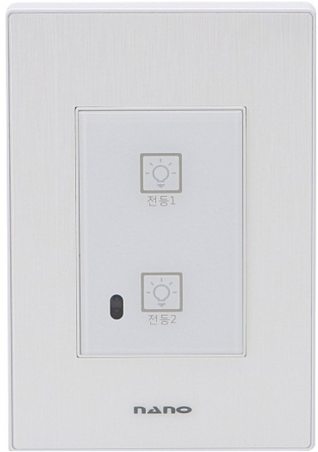 나노전기 아트2 SIMPLE 전자식 터치 2구 스위치 화이트, 1개