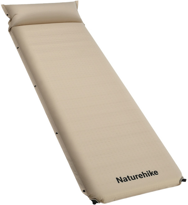 Naturehike 挪客 D04 加厚自動充氣墊 帶枕, 卡其色