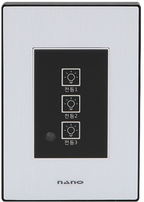 나노전기 아트2 SIMPLE 전자식 터치 3구 스위치 블랙, 1개