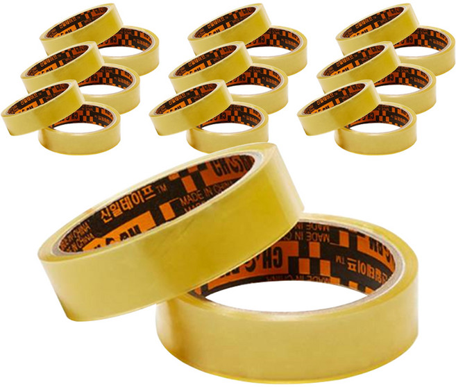 신일테이프 물레방아 문구 테이프 24mm x 25m, 투명, 20개