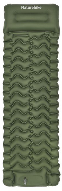 Naturehike 挪客 輕量帶枕充氣單人睡墊 FC01, 軍綠色