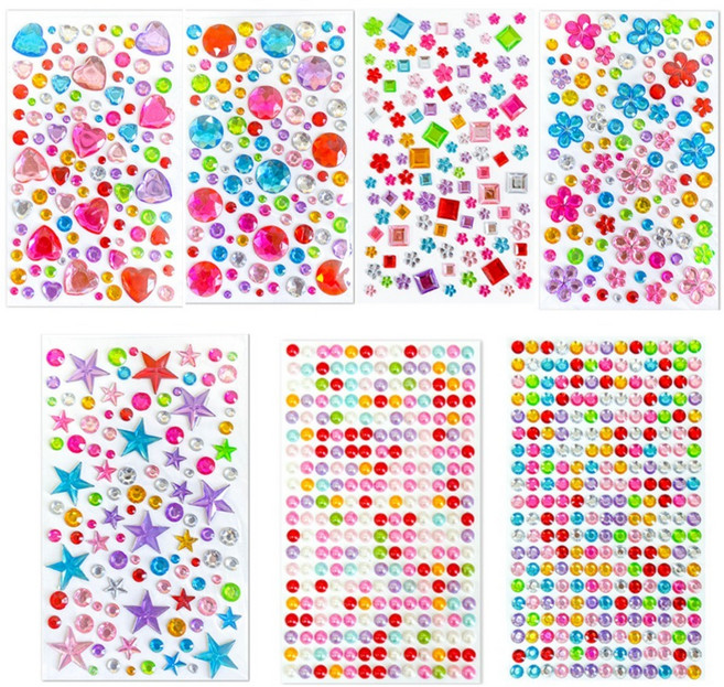 로이랑 공예용 보석 스티커 7종 세트, 혼합색상, 1세트