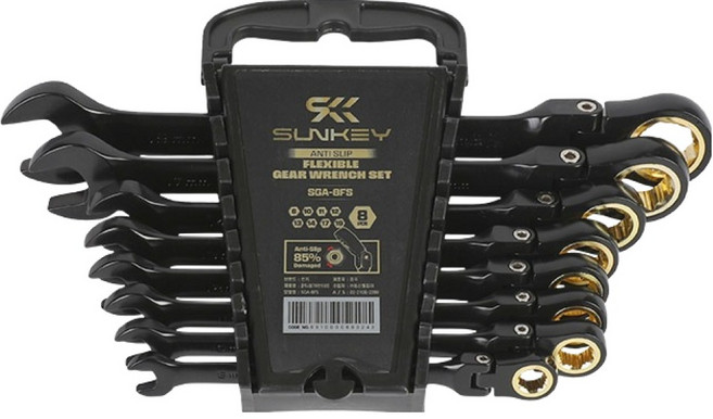 썬키 플렉시블 기어렌치 세트 안티슬립 SGA-8FS, 1개