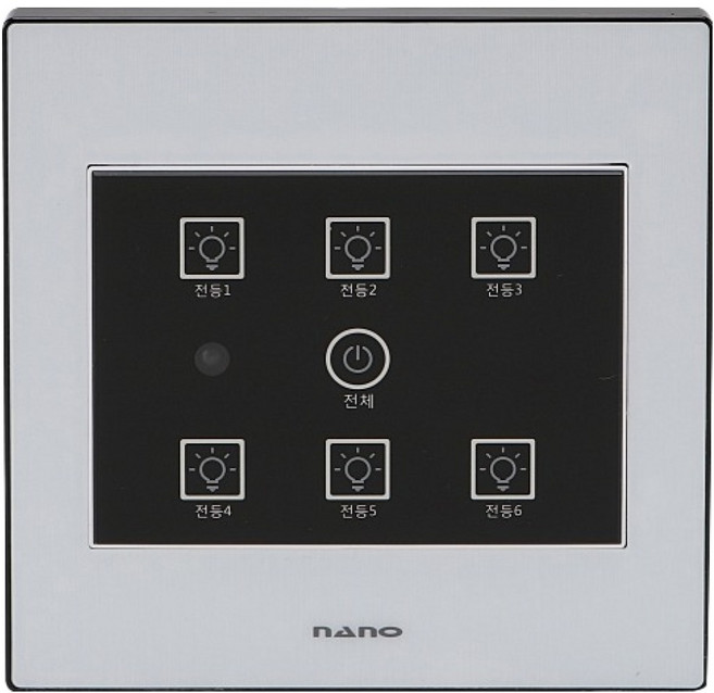 나노전기 아트2 SIMPLE 전자식 터치 6구 스위치 블랙, 1개