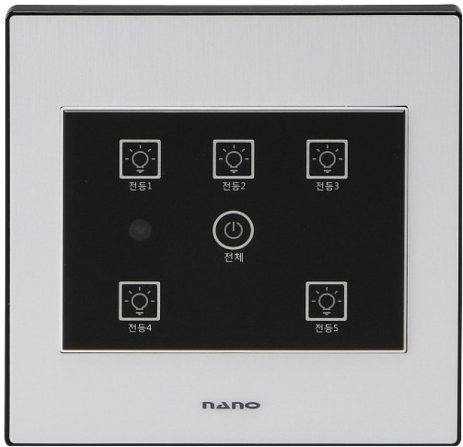 나노전기 아트2 SIMPLE 전자식 터치 5구 스위치 블랙, 1개
