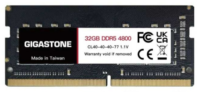 GIGASTONE 立達 DDR5 SODIMM 4800MHz 筆記型記憶體 32GB, RMGI-381515, 1個