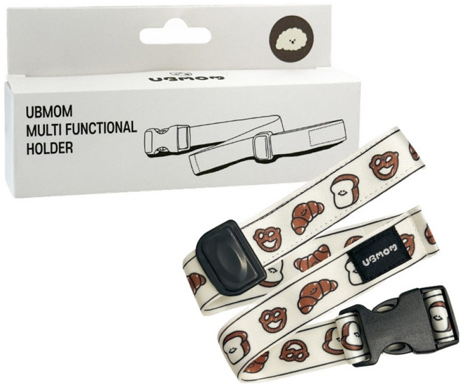 유비맘 유아용 젖병 빨대컵 다용도 홀더, 크림, 1개