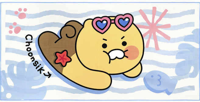 춘식이 비치 타월 160 x 80 cm, 수영, 1개