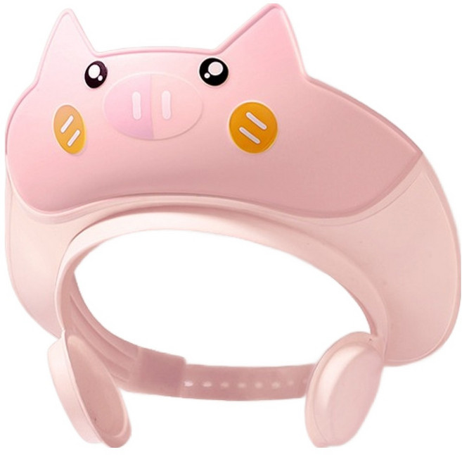 조이멀티 아동용 부끄피그 목욕 샴푸캡 26 x 29 cm, 핑크, 1개