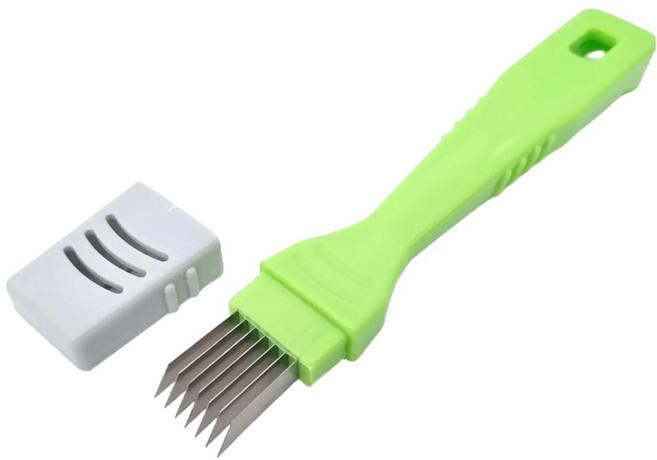 로이홈 다용도 야채 파 슬라이스 스텐 채칼, 그린, 1개