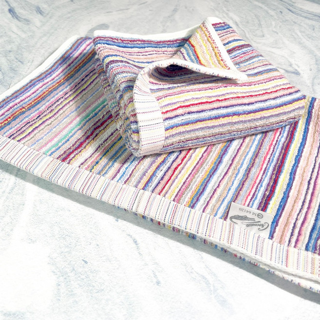 Crocodile 鱷魚 飄然清新條紋毛巾 深彩條 精梳棉面巾 吸水柔軟, 3條