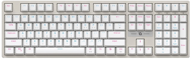 COX 교체축 게이밍 기계식 키보드, White, CK580, 청축