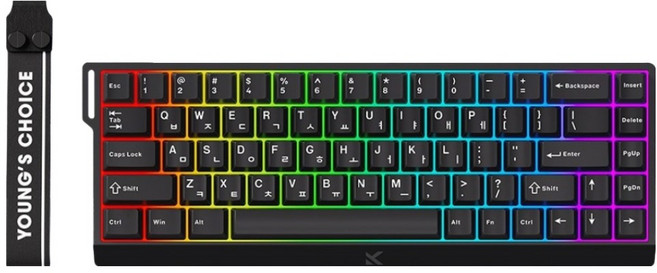 프리플로우 MCHOSE Ace68 8k 래피드 트리거 자석축 게이밍키보드, 블랙, 퀵실버