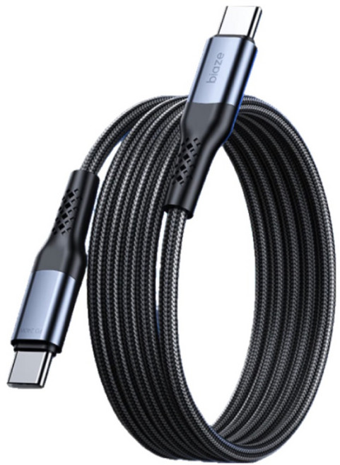 biaze 畢亞茲 Type-C-Type-C快充數據線 PD240W, 1m, 黑色, 1條