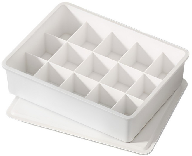 모엔데이 뚜껑있는 플라스틱 양말 정리함 15칸, 1개, 화이트