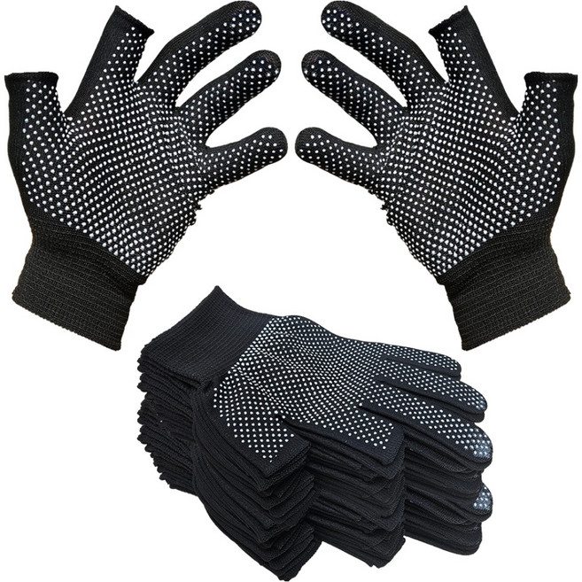 실버캐스트 2컷팅 도트 낚시 작업 장갑 SVFCG, 블랙, 20세트