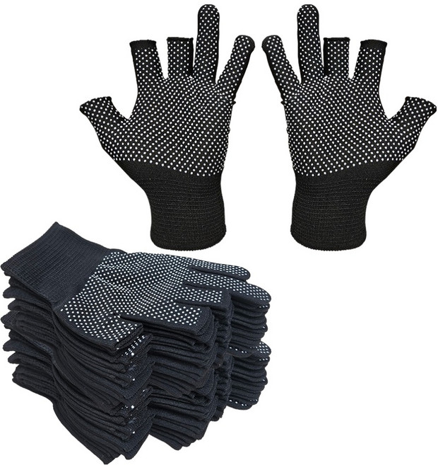 실버캐스트 3컷팅 도트 낚시 작업 장갑 SVFCG, 블랙, 20세트