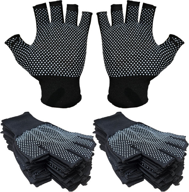 실버캐스트 5컷팅 도트 낚시 작업 장갑 SVFCG, 블랙, 20세트