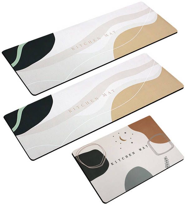 寢室安居 買2送1軟式珪藻土廚房地墊3件組, 莊園秘境, 1組