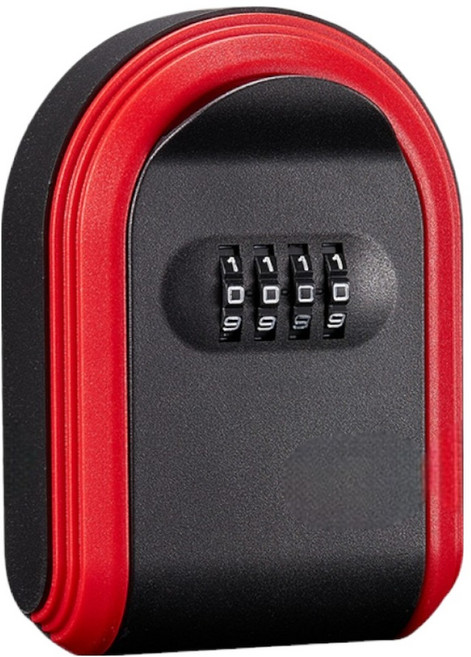 코레시스 튼튼한 미니 금고 128 x 93 x 43 mm, 레드