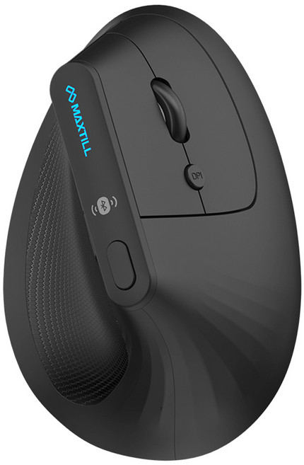 맥스틸 무소음 무선 버티컬 마우스, 블랙, GM-BVE1000M